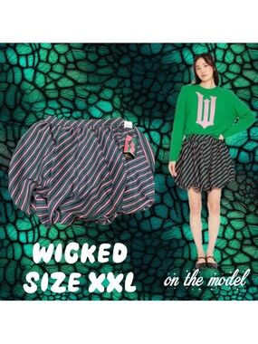 Paul Tazemann Wicked Striped Bubble Elphaba Glinda Mini Skirt - size XXL